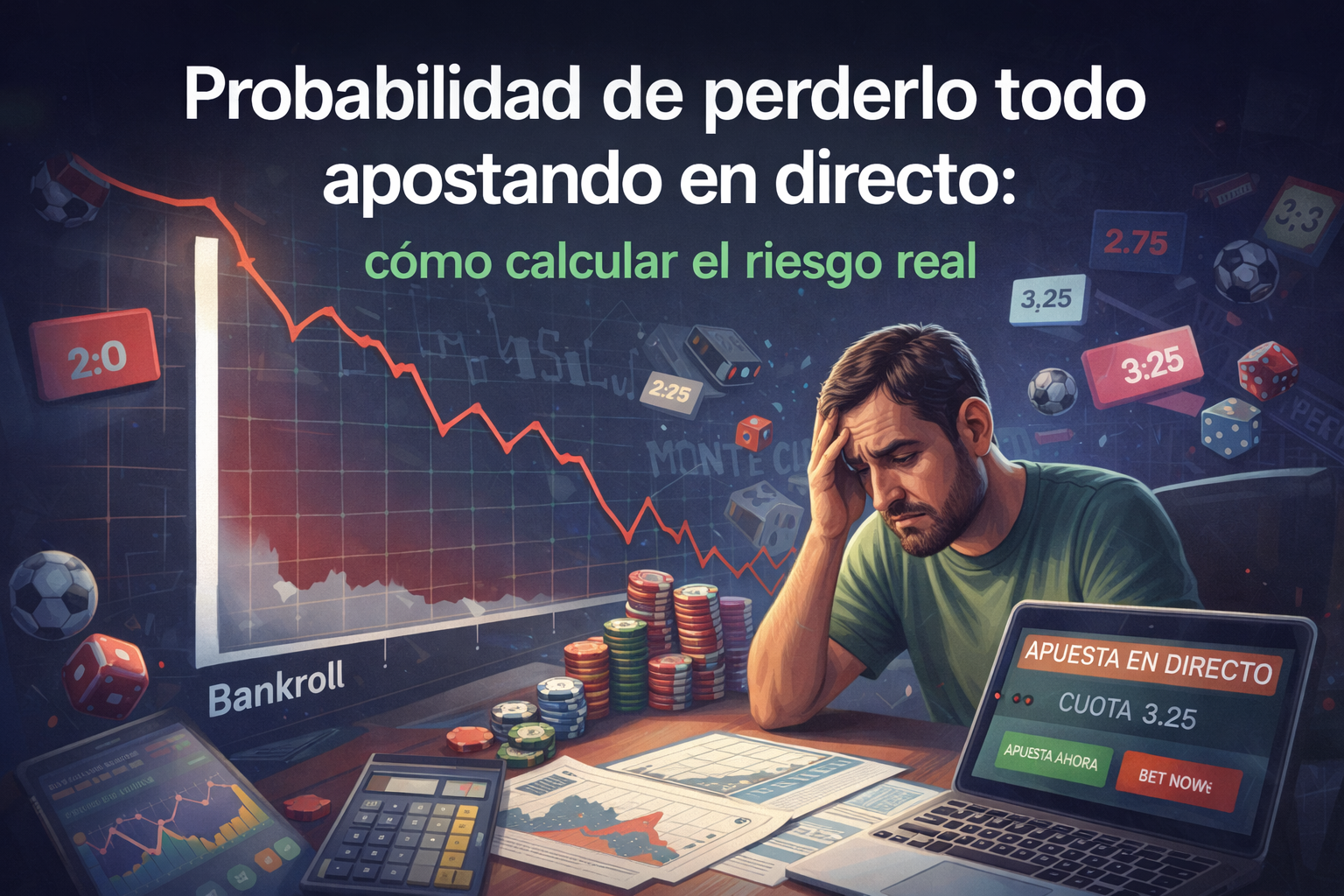 Probabilidad de ruina en apuestas en directo y gestión de bankroll en live betting